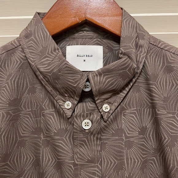 14. Billy Reid Murphy Mens Dress Shirt in Olive - Picture 4 of 17